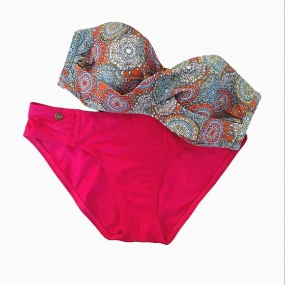 Lole Activewear Pink Mid Rise Active Bikini Swim Bottoms Medium - Picture 4 of 12